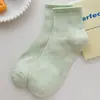 Meias esportivas de algodão gelado básicas novas para primavera e verão, estilo universitário feminino, cor sólida, simples, finas para mulheres