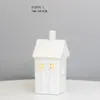 Casa de Cerâmica com Recortes Luz de Natal LED Casa de Velas Decoração de Casa Artesanato Estilo Escandinavo Enfeites de Mesa