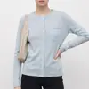 Nuevo Cardigan de Lana Fina para Mujer Estilo Invierno con Borde Enrollado, Cuello Redondo y Botones, Suéter de Punto Ajustado, Abrigo Adelgazante y Cómodo