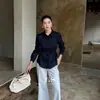 LS Black LabelNova Coleção de Outono: Estilo Old Money Casual Linho para o Dia a Dia Camisa Slim-Fit para Mulheres 30799 #