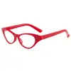 2026 Gafas al por mayor para adultos y niños Estilo coreano Unisex Gafas retro Ojo de gato Decorativas Lisas Flor de ciruelo