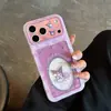 Funda de Teléfono de Dibujos Animados Kuromi Ovalada Hueca con Purpurina para iPhone 18 Apple 17 Pro Max 16 Linda 15