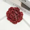 Tela de Puntos Flor de Rosa Tridimensional Hecha a Mano DIY Accesorios para Ropa Zapatos Sombreros Bolsas Cubrecabezas Suministros de Flores Decorativas