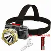 Lanterna de Cabeça Forte para Uso Externo à Prova d'Água Portátil Mini Brilhante Longo Alcance Luz para Pesca Noturna LED Recarregável Lanterna de Iluminação de Cabeça