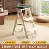 Escalera Taburete de Madera Maciza Plegable para el Hogar Silla Escalera de Doble Propósito Cocina Trepar Escalera Multifuncional de Tres Peldaños Taburete Alto