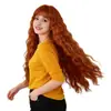 Pelucas de Estilo Europeo y Americano para Mujer, Cabello Largo Rizado Naranja Transfronterizo, Peluca de Onda de Agua Realista y Voluminosa Set