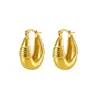 Pendientes Huecos de Gota de Agua Estilo Europeo y Americano para Mujer, Brazaletes para Oreja Geométricos Simples Retro de Nicho, Pendientes de Botón con Temperamento a la Moda
