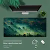 Proteção ocular verde, mouse pad refrescante e calmante, tapete de mesa com tema de anime, pad para teclado de computador
