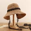Sombrero de Paja de Encaje de Celebración de Internet para Mujer Verano Pequeño Fresco Viaje Marítimo Sombrero para el Sol de Ala Grande Protector Solar Sombrero de Sol para Playa