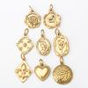 Aço Inoxidável Sereia Flor Coração de Pêssego Pingente Dourado Pulseira Colar Acessórios Aço Titânio Acessórios de Joalheria DIY