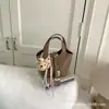 Bolso de Mujer de Gama Alta Más Vendido, Bolso Tipo Cubo Versátil, Bolso Sencillo y de Moda con Patrón de Lichi para Mujer, Bolso Cruzado de Hombro Personalizado