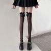 Meias 7/8 de rede sexy jk pretas de seda para garotas de verão com laço de renda na coxa meias Lolita femininas