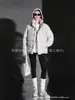 Invierno Nuevo Nicho Súper Inflada Chaqueta de Plumón de Ganso con Capucha Estilo Sencillo de Pareja Engrosada Suelta Cálida Chaqueta de Plumón para Mujer