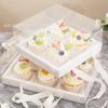 Vaso de Papel Transparente Caja de Empaque para Postre Vaso Grande para Muffin Caja para Tarta de Huevo Caja de Empaque para Pastel Empaque Portátil para Pastelería y Repostería