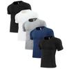 Roupa Fitness Estilo Europeu e Americano para Homens, Camisa Esportiva de Secagem Rápida de Manga Curta para Corrida e Treinamento de Basquete, Ajustada