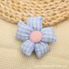 Flor de Tecido DIY de Cinco Pétalas com Enchimento de Algodão, Acessório de Flor Artesanal, Acessório de Roupa Flor Xadrez, Flor Quadrada Grande Lisa