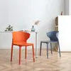 Silla de Comedor de Plástico Simple Nórdica Silla Moderna para el Hogar con Respaldo Taburete Grueso Casual Silla de Comedor Apilable Creativa de Colores