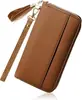 Suphiar Personalizada Amazon Venda Quente Carteira Feminina Cor Sólida Dobrável Clutch com Alça de Pulso Carteira Longa de Viagem
