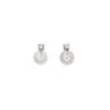 Brincos de agulha prateada com diamantes, argolas redondas transparentes, estilo coreano, adequados para o trabalho, estilosos, simples, de nicho, de alta qualidade, tarrachas elegantes