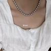 Nuevo collar de perlas polo recomendado cadena para la clavícula collar de perlas de vidrio gris collar de perlas redondas elegante