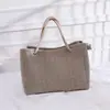 Bolsa de Playa Transfronteriza para Mujer, Nuevo Bolso de Hombro de Paja de Lino Transpirable de Nicho, Bolsa de Compras, Bolsa Tote de Gran Capacidad