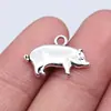 19X12mm 1.5g Plata Antigua Exportación Aliexpress Venta Caliente Lindo Animal Cerdo Colgante