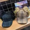 Gorra Unisex de Invierno Gruesa y Cálida con Orejeras de Piel Sintética a Cuadros Dongdaemun Coreana Estilo Lei Feng, Béisbol, Aviador