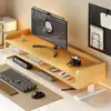 Estante de escritorio para libros, elevador de monitor de computadora, estante extendido de doble capa para debajo de la pantalla del escritorio