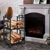 Herramientas para Chimenea de Interior y Exterior, Estante para Leña, Estante de Almacenamiento de Madera, Estante Organizador y de Almacenamiento