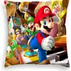 Super Mary Mario Funda de Almohada para Sofá Almohada para Sala de Estar de Coche Felpa Corta Cuero Melocotón Almohada para Comercio Exterior