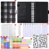 Amazon Cuaderno de Hojas Sueltas A6 a Cuadros con Bolso de Cremallera de Piel Sintética Planificador de Presupuesto en Efectivo en Stock