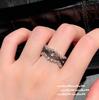 Anillo de encaje de panal rosa rubí con gema, rico hogar chapado en oro amarillo de 18 quilates, anillo de circonita de corindón rojo en forma de gota de agua