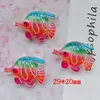 Nuevos Accesorios de Animales Marinos Pequeños Color Arcoíris Parche de Piruleta de Resina Accesorios para el Cabello de Niños Accesorios para Ropa