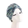 Chapéu Turban de Algodão Estampado com Camada Dupla e Nó, Touca para Quimioterapia, Forro de Seda Sintética Turban Tjm-410