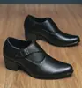 Zapatos de Cuero Puntiagudos para Hombre, Nuevo Estilo Primavera y Verano, Zapatos de Cuero Blancos con Cordones de Vestir Formales, Moda Británica de Cuero Genuino de Tacón Alto para Bodas de Hombre
