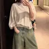 Novidades para o outono: roupas femininas de alta qualidade de Dongdaemun, Coreia, moletom com capuz estilo coreano de corte solto para cobrir a barriga, suéter de tricô