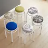 Silla taburete redondo de hogar para adultos a la moda, juego creativo de taburetes de metal para mesa de comedor, banco de madera maciza, taburete redondo engrosado