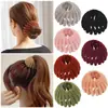 Grampo de Cabelo Coreano para Mulheres, Fixador de Rabo de Cavalo Alto Ninho de Pássaro, Fazedor de Coque Preguiçoso, Presilha de Cabelo Garra Preguiçosa, Veludo Atacado
