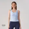 Colete de yoga transfronteiriço estilo europeu e americano para mulheres, gola U, sem mangas, secagem rápida, justo ao corpo, adequado para corrida ao ar livre, treinamento e atividades de fitness