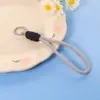 Pin Frijol Tejido a Mano Corto Lanyard para Llaves Llavero de Muñeca Simple Colgante de Bolsa de Color Material Accesorios
