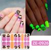 Zhengxiang Película de Esmalte de Uñas Nueva Transfronteriza Pegatinas para Uñas Halloween Luminosas Europeas y Americanas Fantasma Oscuro Calabaza Calavera Pegatinas para Uñas