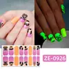 Fábrica Zhengxiang Personalizado OEM Película para Esmalte de Uñas Pegatinas para Uñas Arte de Uñas Halloween Luminoso Europeo y Americano Calabaza Oscura Calavera Pegatinas para Uñas ODM