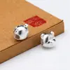 Urso de morango 3D prata pura 999 prata de lei perfurado desenho animado DIY colar trançado à mão acessórios Seiko tridimensionais 3D