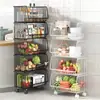 Estante de cozinha, suporte de frutas e vegetais autônomo, cesta de armazenamento, prateleira de armazenamento para quarto, organizador de lanches
