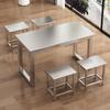 Mesa plegable de acero inoxidable snack bar restaurante comedor fábrica cafetería rectangular estilo industrial mesa y silla de comedor rápido combinación