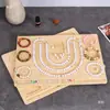 Prato com Design de Contas Feito à Mão Bandeja de Joias de Madeira de Bambu Bandeja de Exibição Pulseiras Pulseiras Suporte de Exibição Prato de Montagem de Pulseiras DIY