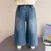 Pantalones para Niña Primavera y Otoño 2026 Estilo Nuevo Moda Otoñal Infantil Dibujos Animados Pantalones de Pierna Ancha Jeans Casuales para Bebé Niña