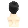 Comércio Exterior Europeu e Americano peruca masculina cabelo real cabelo curto preto oblíquo franja cabelo humano mecanismo peruca para homens