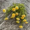 Nuevo Producto Césped Acuático Artificial de 5 Picos Girasol Arreglo Floral de Boda Accesorios Fila de Flores de Plástico Decoración de Boda Fabricante de Flores Venta al por Mayor