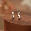 Prata de Lei S999 Simples Versátil Argolas de Orelha Torcidas Senso de Design de Nicho Luxo Leve Moda de Alta Qualidade Brincos para o Dia a Dia Dropshipping